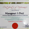 Certificate for Performance Certificate
